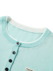 Women's Henley Neck Layered Look T-Shirt