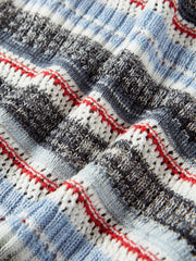 Women's Blend Striped Short Sleeve Knit Top