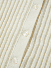 Women's Cropped Linen-Blend Knit Cardigan