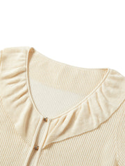 Women's Cropped Ruffle Knit Cardigan