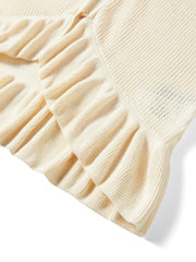 Women's Cropped Ruffle Knit Cardigan