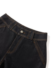 Women's High-Waist Straight-Leg Denim Shorts