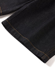 Women's High-Waist Straight-Leg Denim Shorts
