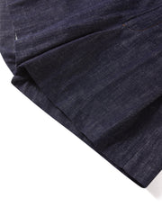 Women's A-line wide-leg denim shorts