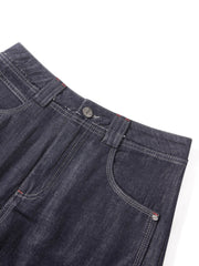 Women's linen A-line wide-leg denim mini skirt