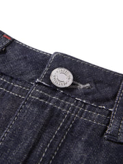 Women's linen A-line wide-leg denim mini skirt