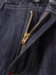Women's linen A-line wide-leg denim mini skirt
