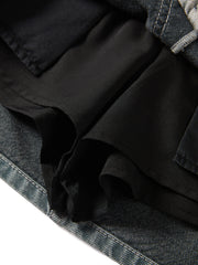 Women's Casual denim high-waist A-line short skirt