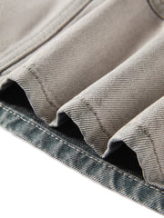 Women's Casual denim high-waist A-line short skirt