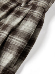 Women's Casual Plaid Wide-Leg Elastic-Waist Pants