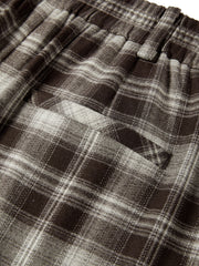 Women's Casual Plaid Wide-Leg Elastic-Waist Pants