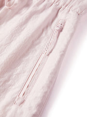 Women's Pink Hooded Long-Sleeve Shirt and Shorts Set