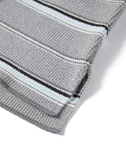 Women's Striped Knit Polo with Side Slits