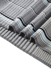 Women's Striped Knit Polo with Side Slits