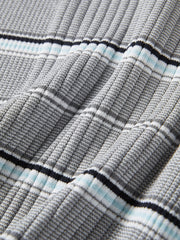 Women's Striped Knit Polo with Side Slits