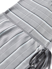 Women's Striped Knit Polo with Side Slits