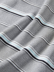 Women's Striped Knit Polo with Side Slits