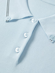 Women's Cap-Sleeve Polo Shirt with Detachable Scarf