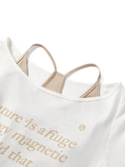 Women's Letter Long Sleeve T-Shirt Two-Piece Set