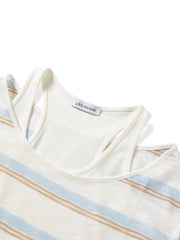 Women's Loose-Fit Striped Top and Tank Set