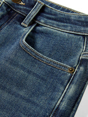 Women's Casual Denim High-Coverage Waistband Straight-Leg Pants