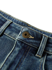 Women's Casual Denim High-Coverage Waistband Straight-Leg Pants
