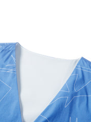 Women's V-Neck Allover Print A-Line Dress  [Available only in China]