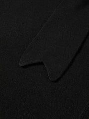 Women's Elegant Commuter Black Long-Sleeve Knit Dress