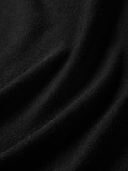 Women's Elegant Commuter Black Long-Sleeve Knit Dress