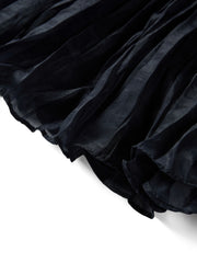 Women's French-style V-neck faux two-piece dress