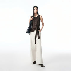 Women's Soft Knit Vest with Tie Straps