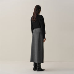 Women's Asymmetric-Slit Midi Skirt