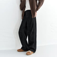 Men's Raw Indigo Washed Wide-Leg Jeans