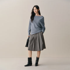 Women's Knee-Length Pleated Skirt