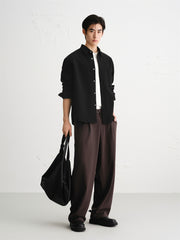 Men's Crinkled Texture Structured Shirt