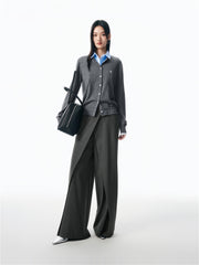 Women's Asymmetrical Wide-Leg Suit Pants