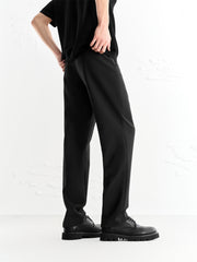 Men's Black Straight-Leg Dress Pants