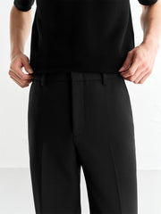 Men's Black Straight-Leg Dress Pants