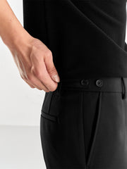 Men's Black Straight-Leg Dress Pants