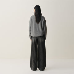 Women's High-Waist Brushed Wide-Leg Jeans