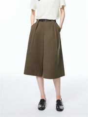 Women's Pleated Cropped Straight-Leg Pants
