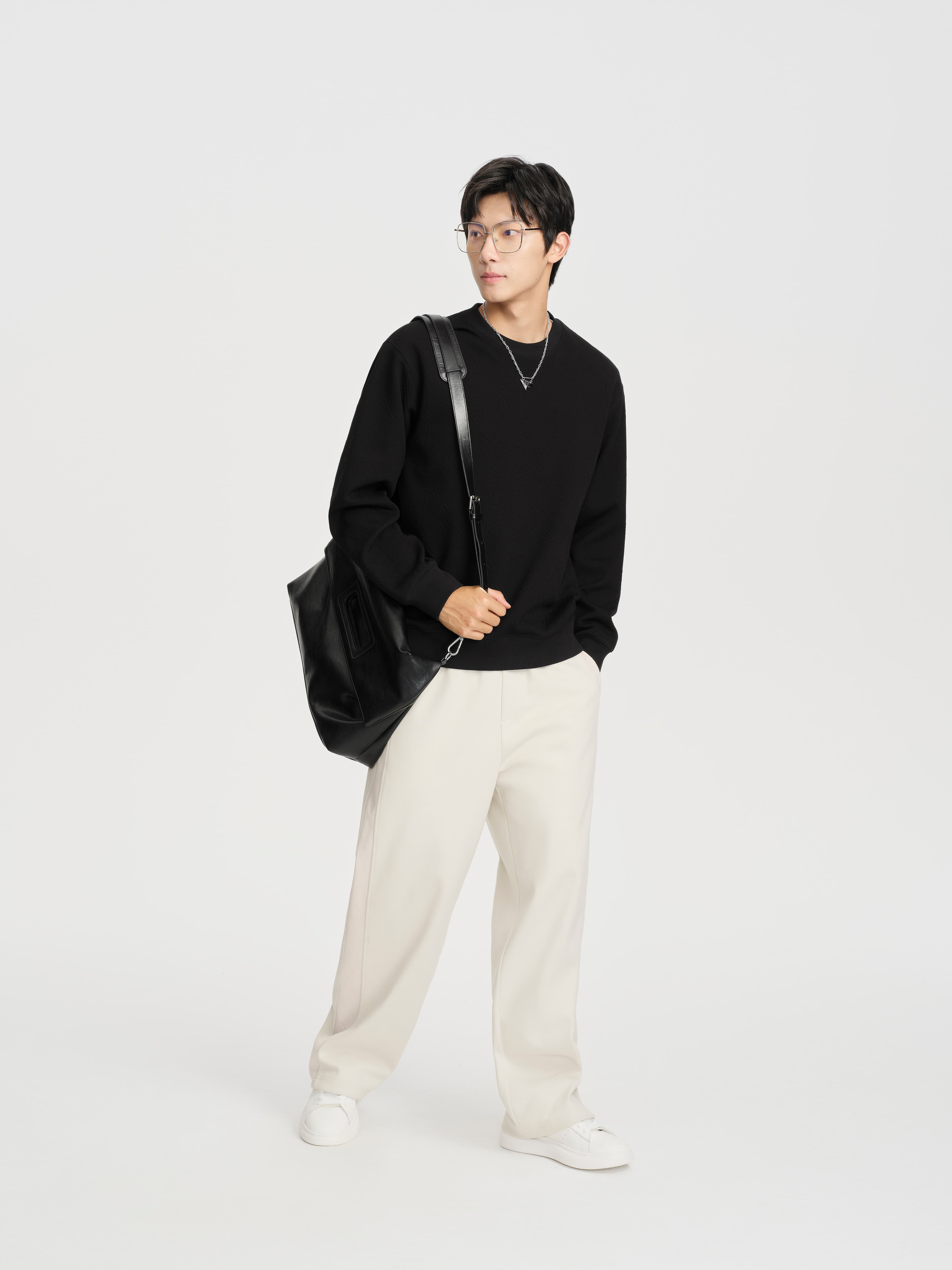 Men's 3D Jacquard Textured Sweater