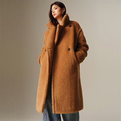 Women's Oversized Alpaca Textured Coat