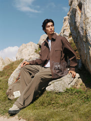 Men's Jacquard-Panel Spliced Shirt