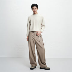 Men's Basic Mock-Neck Knit Pullover