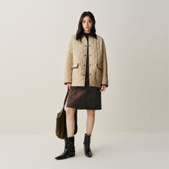 Women's Contrast Diamond-Quilted Padded Jacket