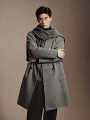 Men's Double-Breasted Pocket Wool Coat