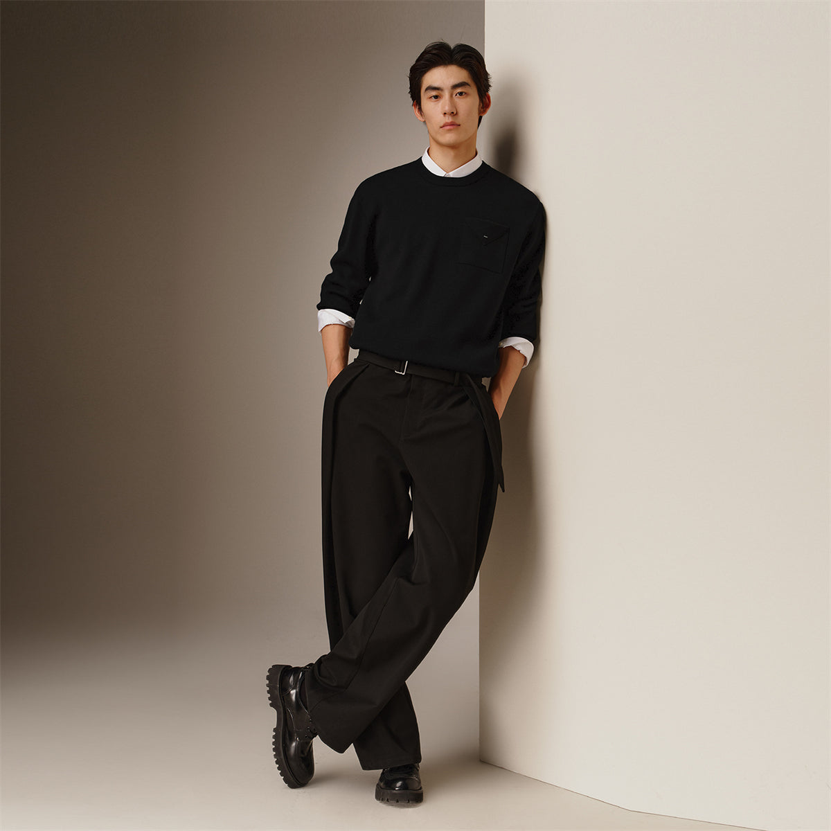 Men's Basic Solid Knit Sweater