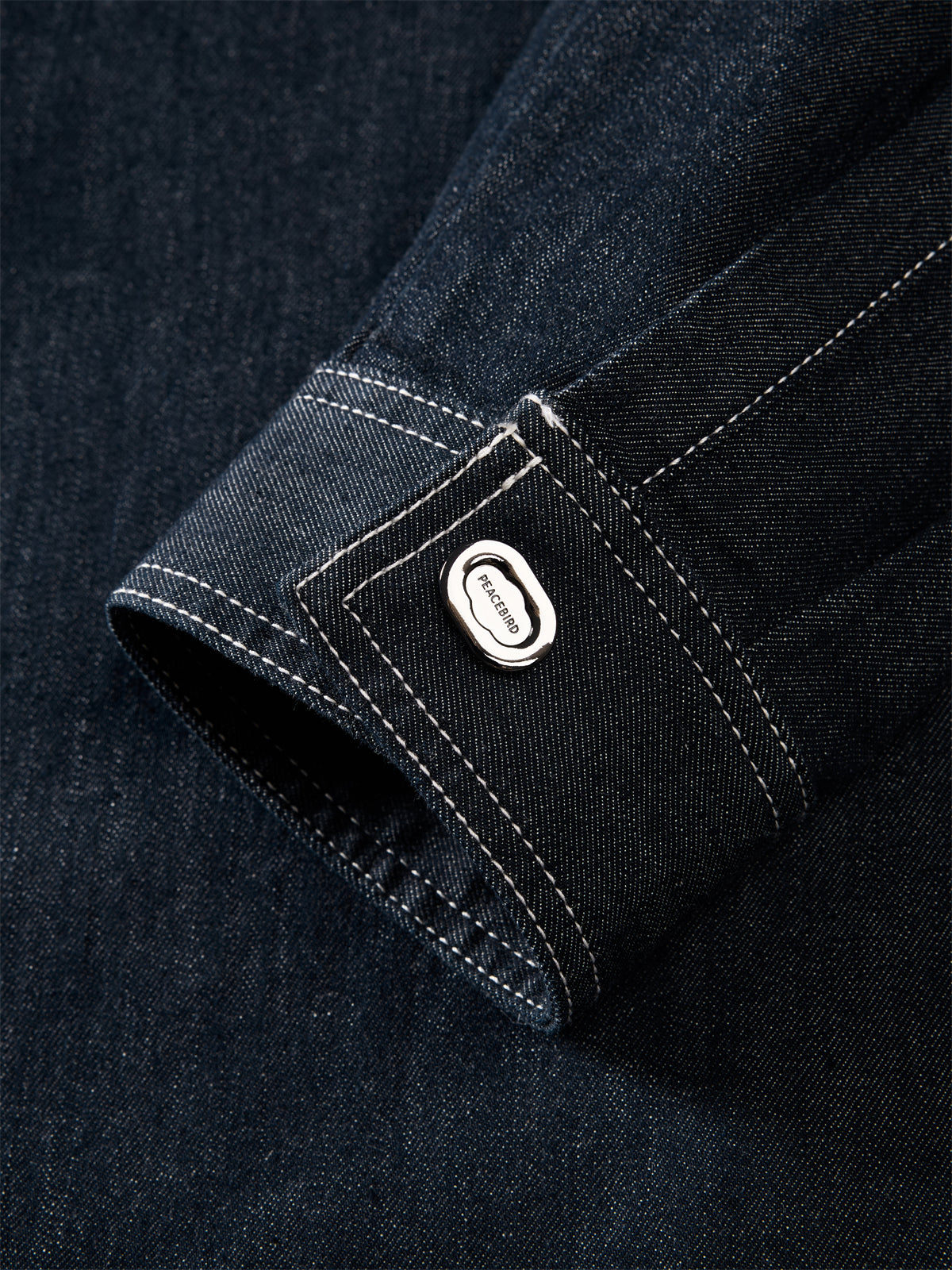 Men's Embroidered Shirt with Corduroy Panels
