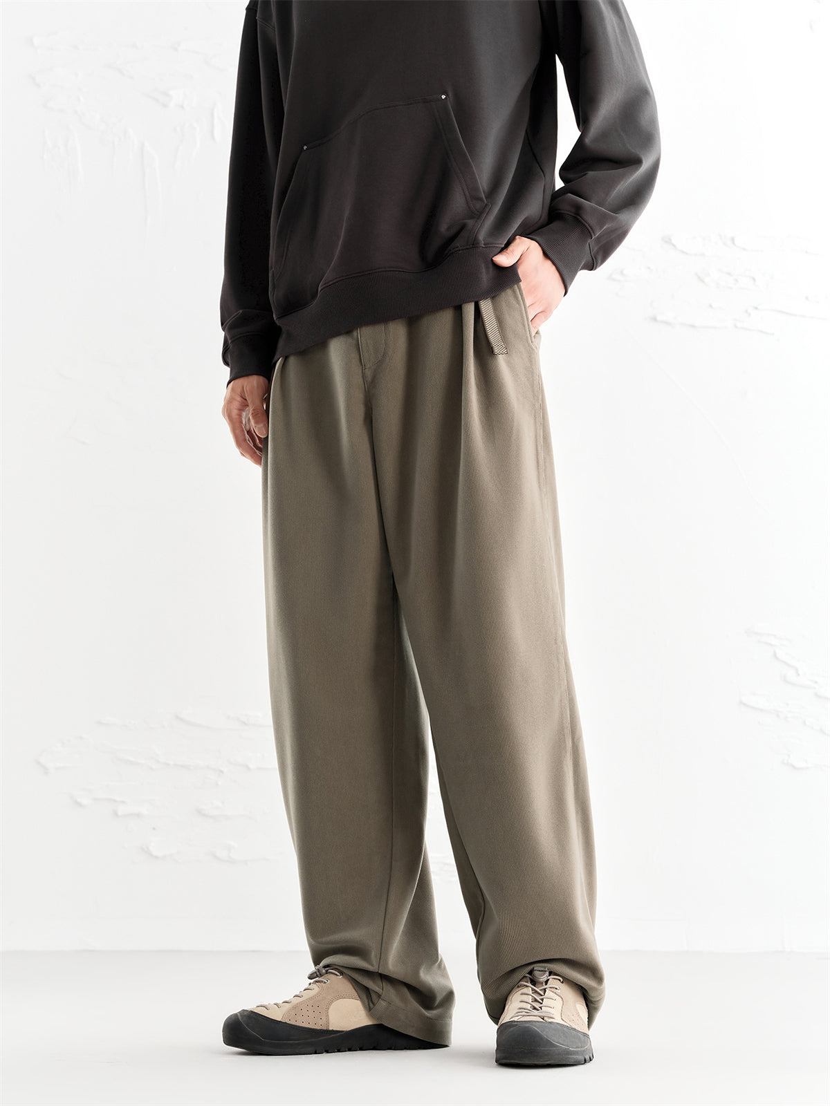 Men's Corduroy Textured Straight-Leg Casual Pants